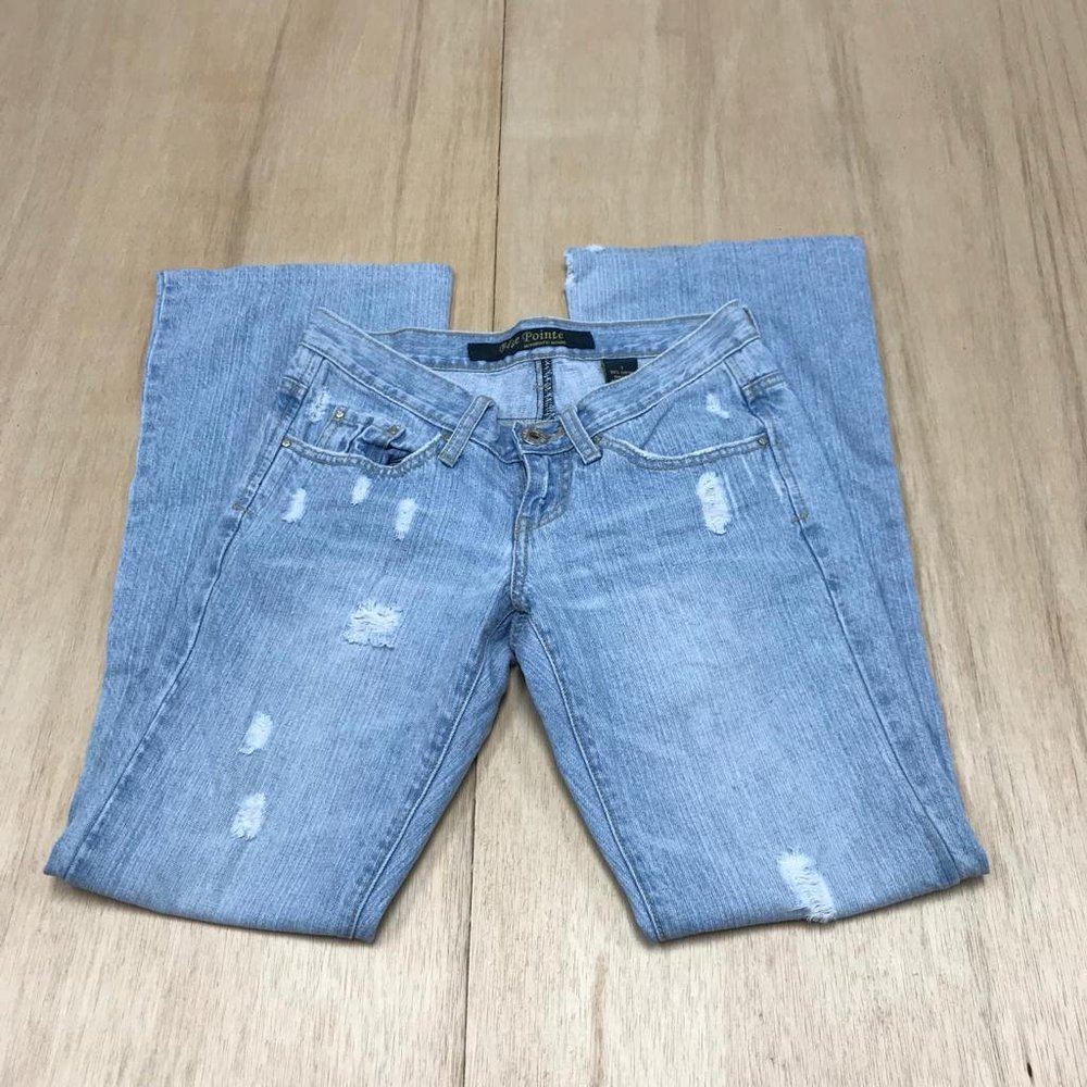blue pointe women bootcut distressed jeans size 1